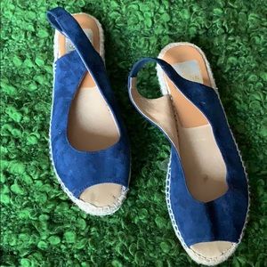 Blue suede sandals- worn prob 3 to 4 times.